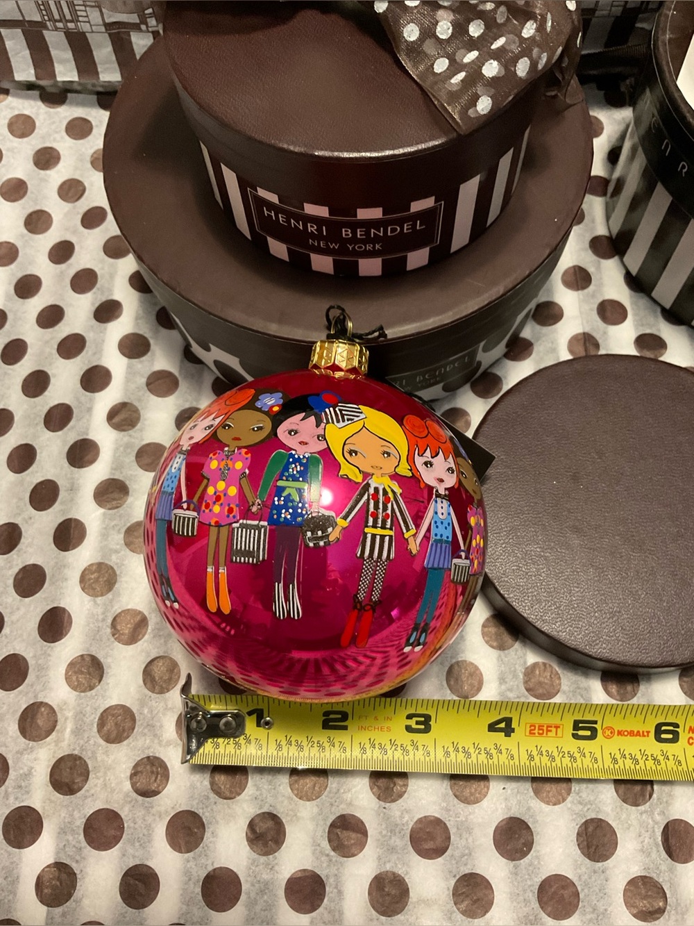 Rare Henri Bendel Joy to the World Bendel Dolls Ornament with Tag & Original Box - Picture 15 of 16
